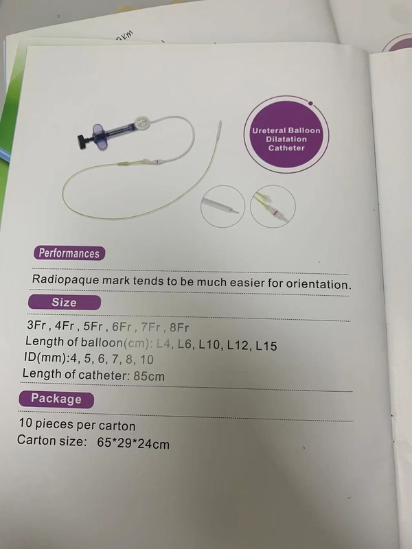 Medical Ureteral Balloon Dilatation Catheter Pebax Material Piston Control